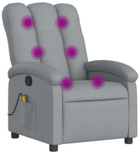 Massagesessel Hellgrau Stoff