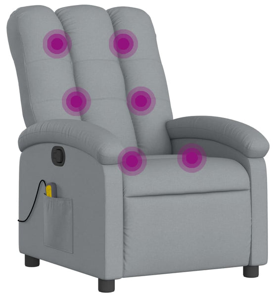 Massagesessel Hellgrau Stoff