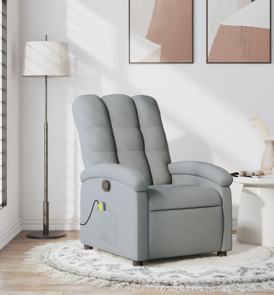 Massagesessel Hellgrau Stoff
