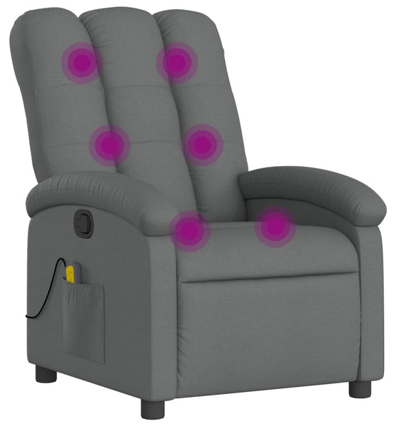 Massagesessel Dunkelgrau Stoff