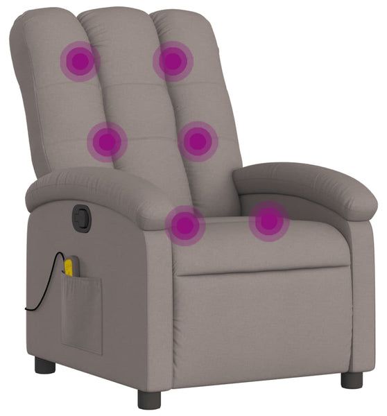 Massagesessel Taupe Stoff