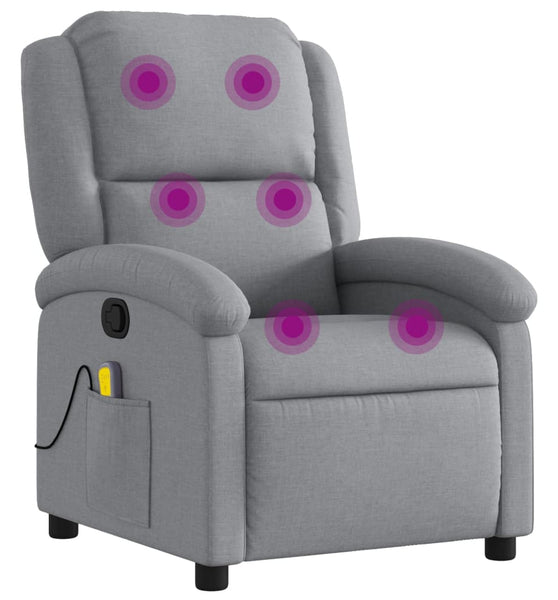 Massagesessel Hellgrau Stoff