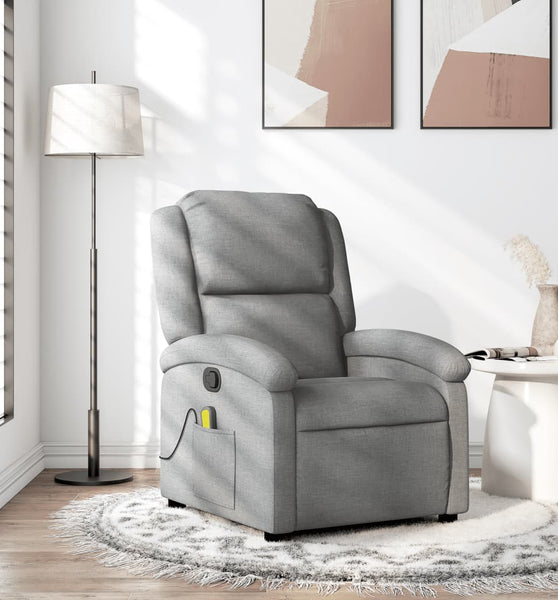 Massagesessel Hellgrau Stoff