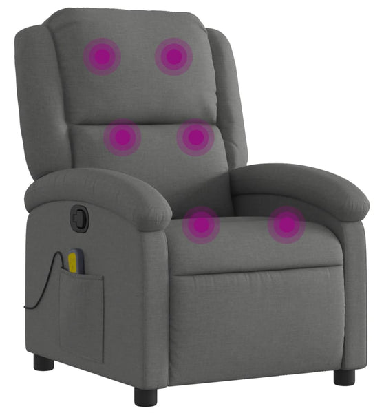 Massagesessel Dunkelgrau Stoff