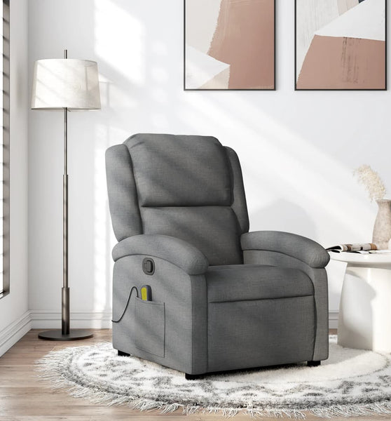Massagesessel Dunkelgrau Stoff