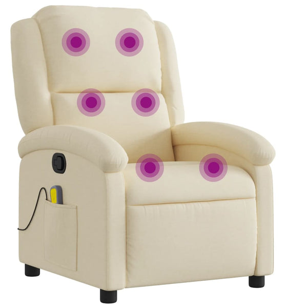 Massagesessel Creme Stoff