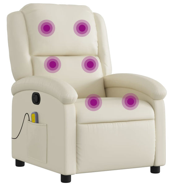 Massagesessel Creme Kunstleder