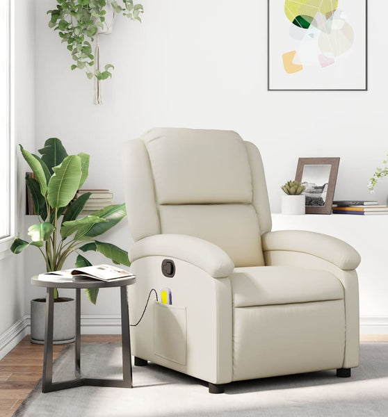 Massagesessel Creme Kunstleder