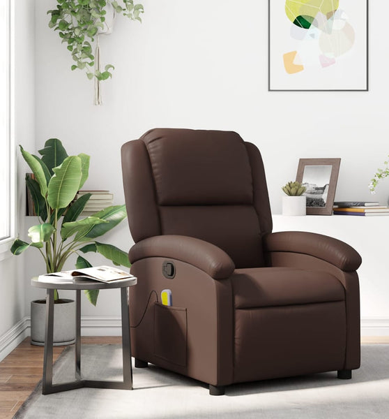 Massagesessel Braun Kunstleder