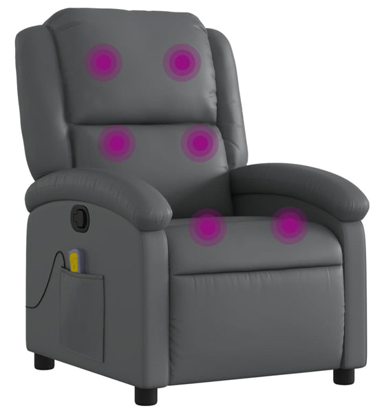 Massagesessel Grau Kunstleder