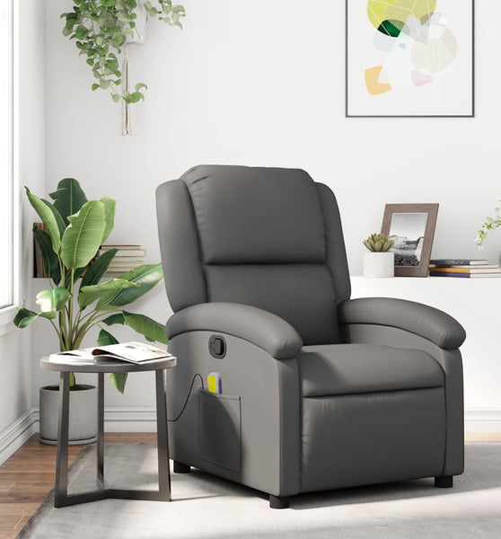 Massagesessel Grau Kunstleder
