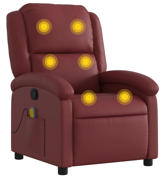 Massagesessel Weinrot Kunstleder