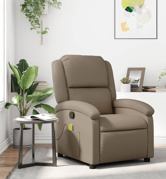 Massagesessel Cappuccino-Braun Kunstleder