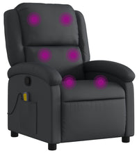 Massagesessel Schwarz Echtleder