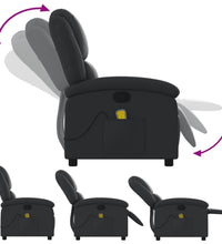 Massagesessel Schwarz Echtleder
