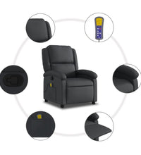 Massagesessel Schwarz Echtleder