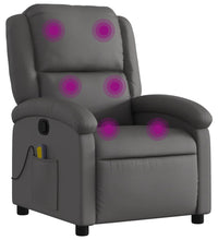 Massagesessel Grau Echtleder