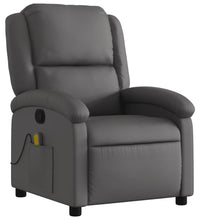Massagesessel Grau Echtleder