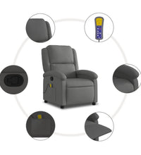 Massagesessel Grau Echtleder