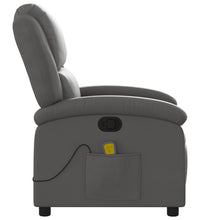 Massagesessel Grau Echtleder