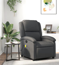 Massagesessel Grau Echtleder
