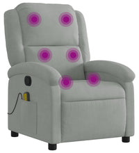 Massagesessel Hellgrau Samt