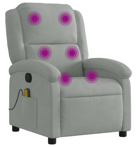 Massagesessel Hellgrau Samt