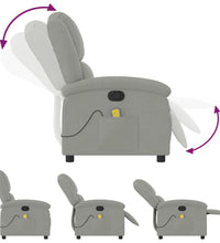Massagesessel Hellgrau Samt