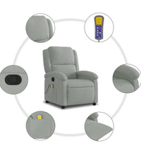 Massagesessel Hellgrau Samt