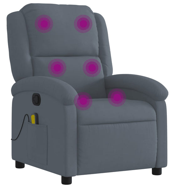 Massagesessel Dunkelgrau Samt