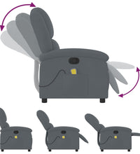 Massagesessel Dunkelgrau Samt