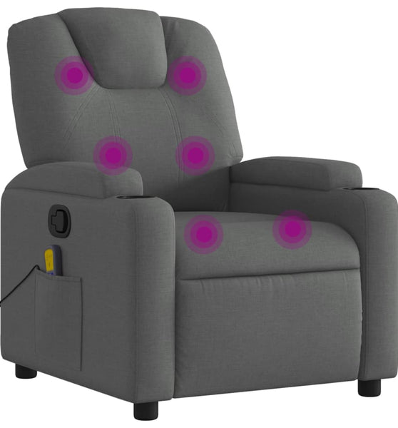 Massagesessel Dunkelgrau Stoff