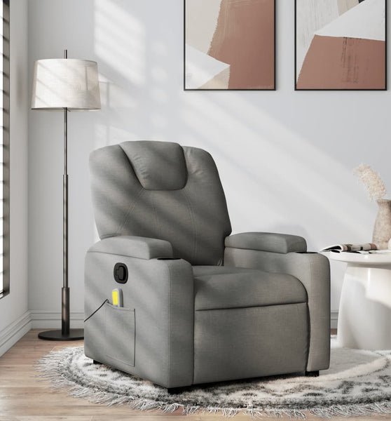 Massagesessel Dunkelgrau Stoff