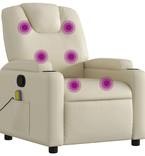 Massagesessel Creme Kunstleder