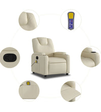 Massagesessel Creme Kunstleder