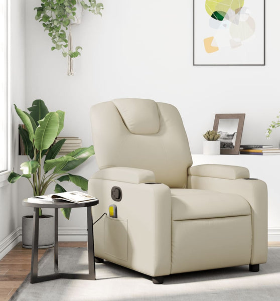 Massagesessel Creme Kunstleder