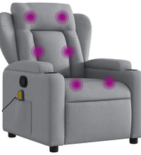 Massagesessel Hellgrau Stoff