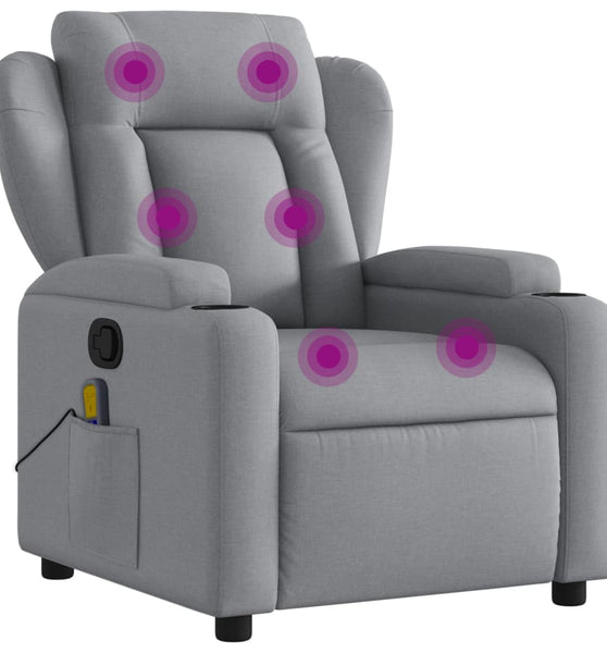 Massagesessel Hellgrau Stoff