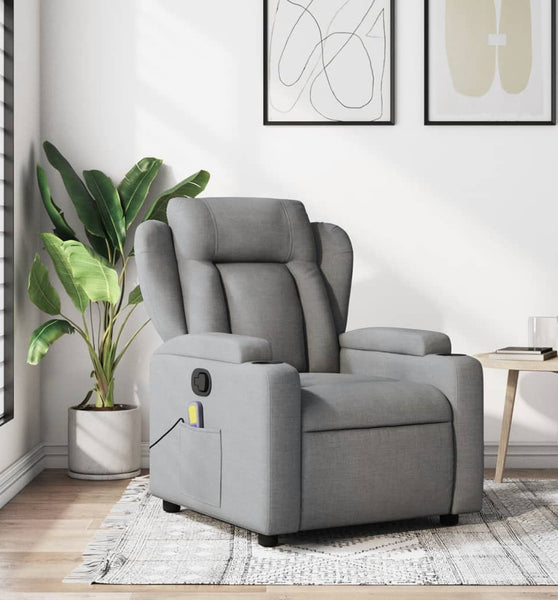 Massagesessel Hellgrau Stoff