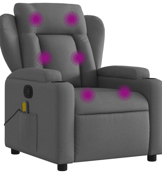 Massagesessel Dunkelgrau Stoff