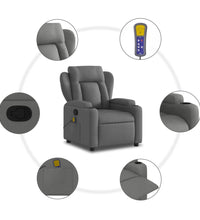 Massagesessel Dunkelgrau Stoff