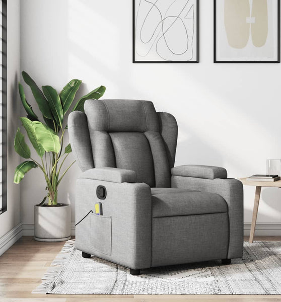 Massagesessel Dunkelgrau Stoff