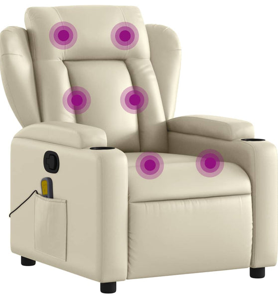 Massagesessel Creme Kunstleder