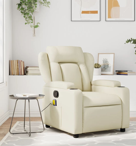 Massagesessel Creme Kunstleder