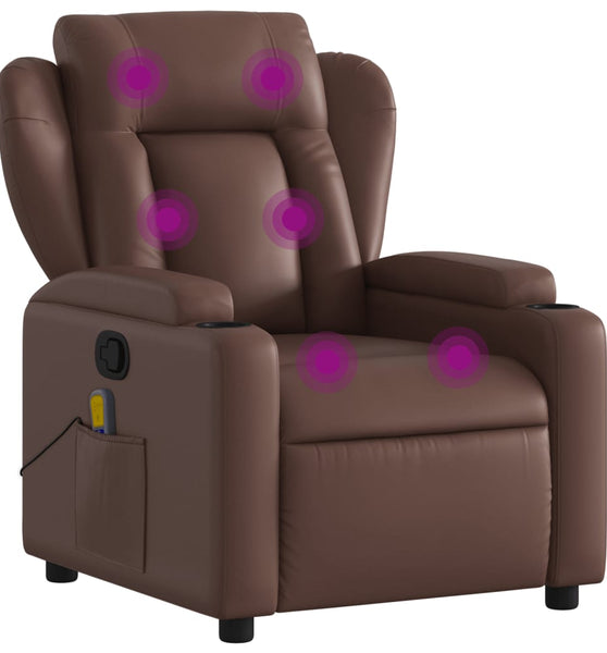 Massagesessel Braun Kunstleder