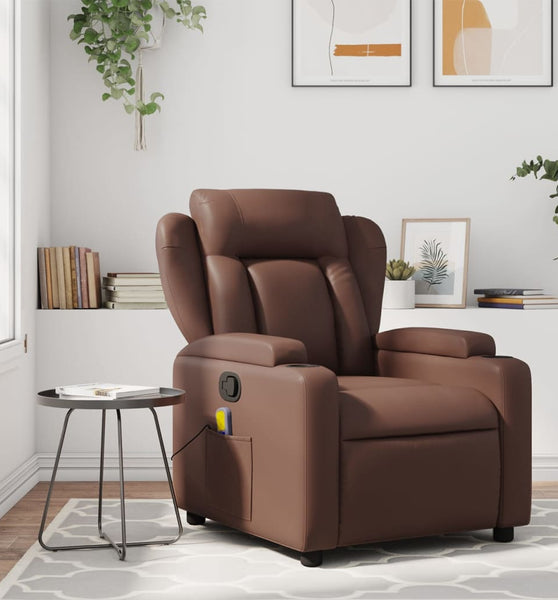 Massagesessel Braun Kunstleder