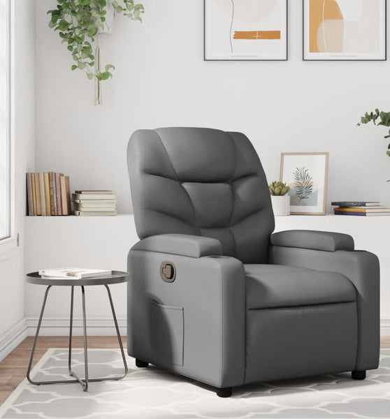 Relaxsessel Grau Kunstleder