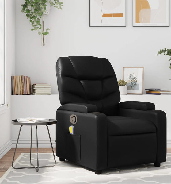 Massagesessel Schwarz Kunstleder
