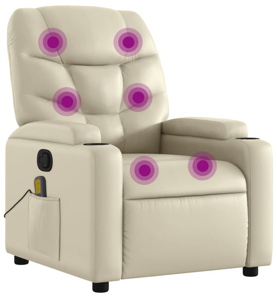 Massagesessel Creme Kunstleder