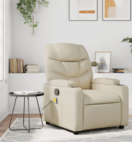 Massagesessel Creme Kunstleder